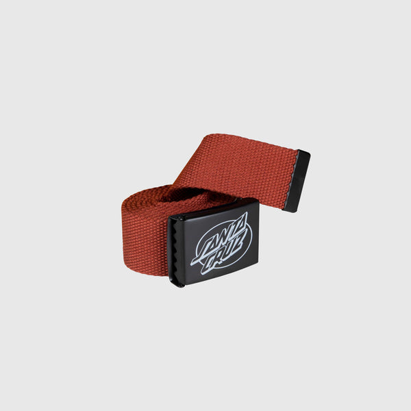 Santa Cruz Mono Lined Oval Dot Belt - Terracotta - Front