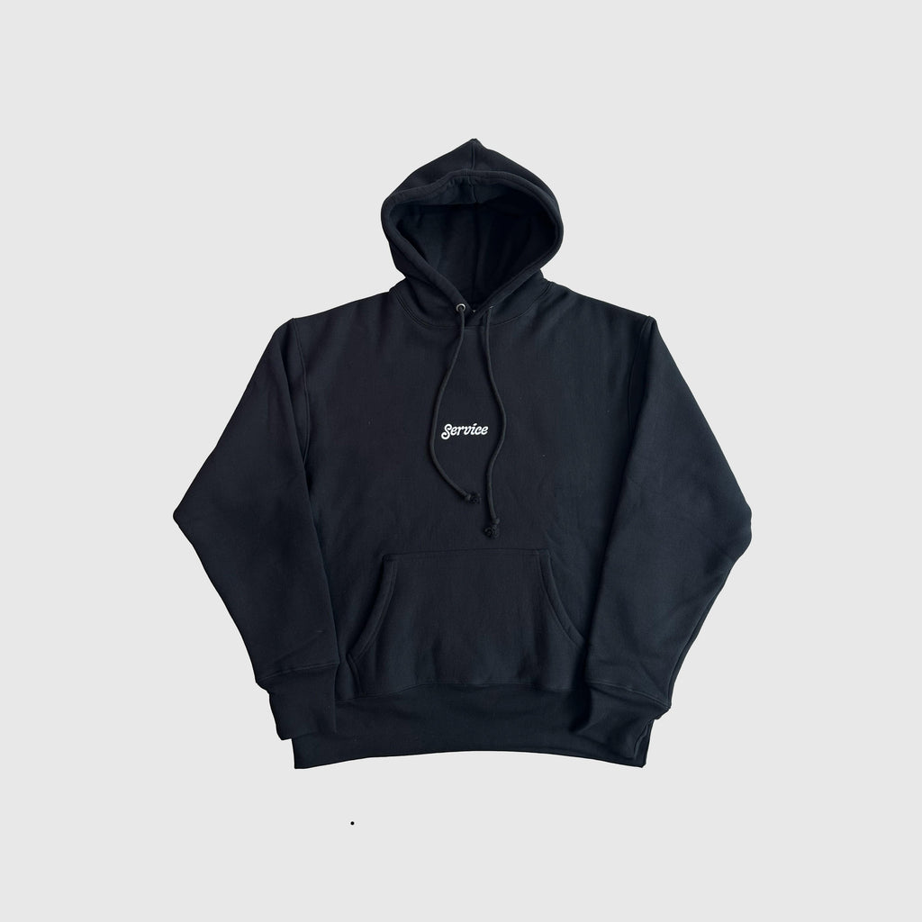 Service Works 12oz Service Embroidered Hoodie - Black - Front