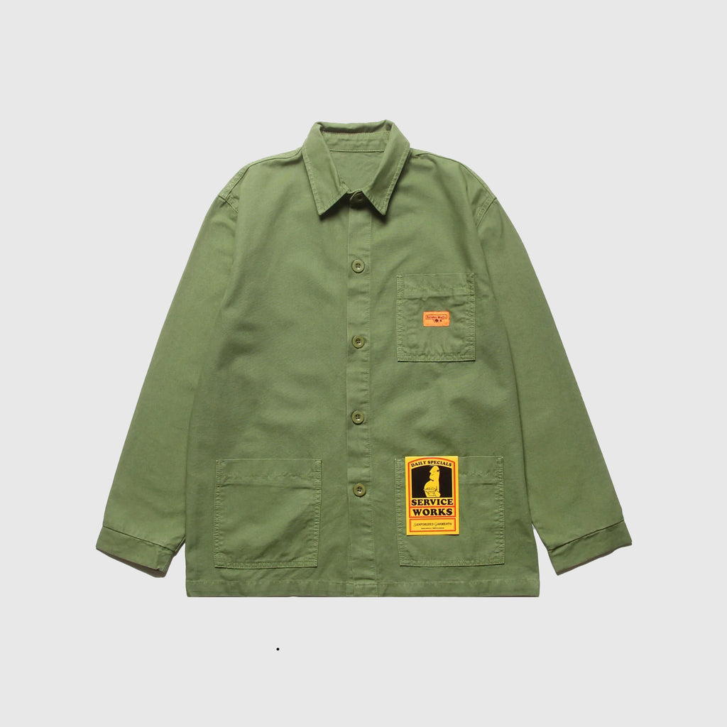 Service Works Canvas Coverall Jacket - Olive - Front
