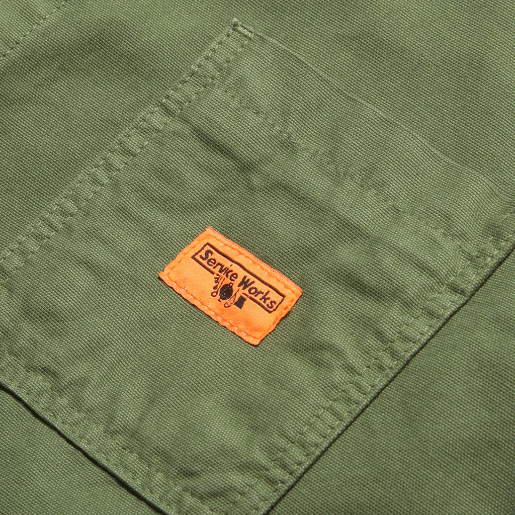 Service Works Canvas Coverall Jacket - Olive - Front Close Up