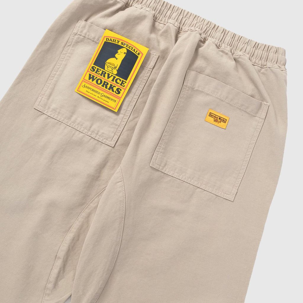 Service Works Canvas Chef Pants - Stone - Back Close Up