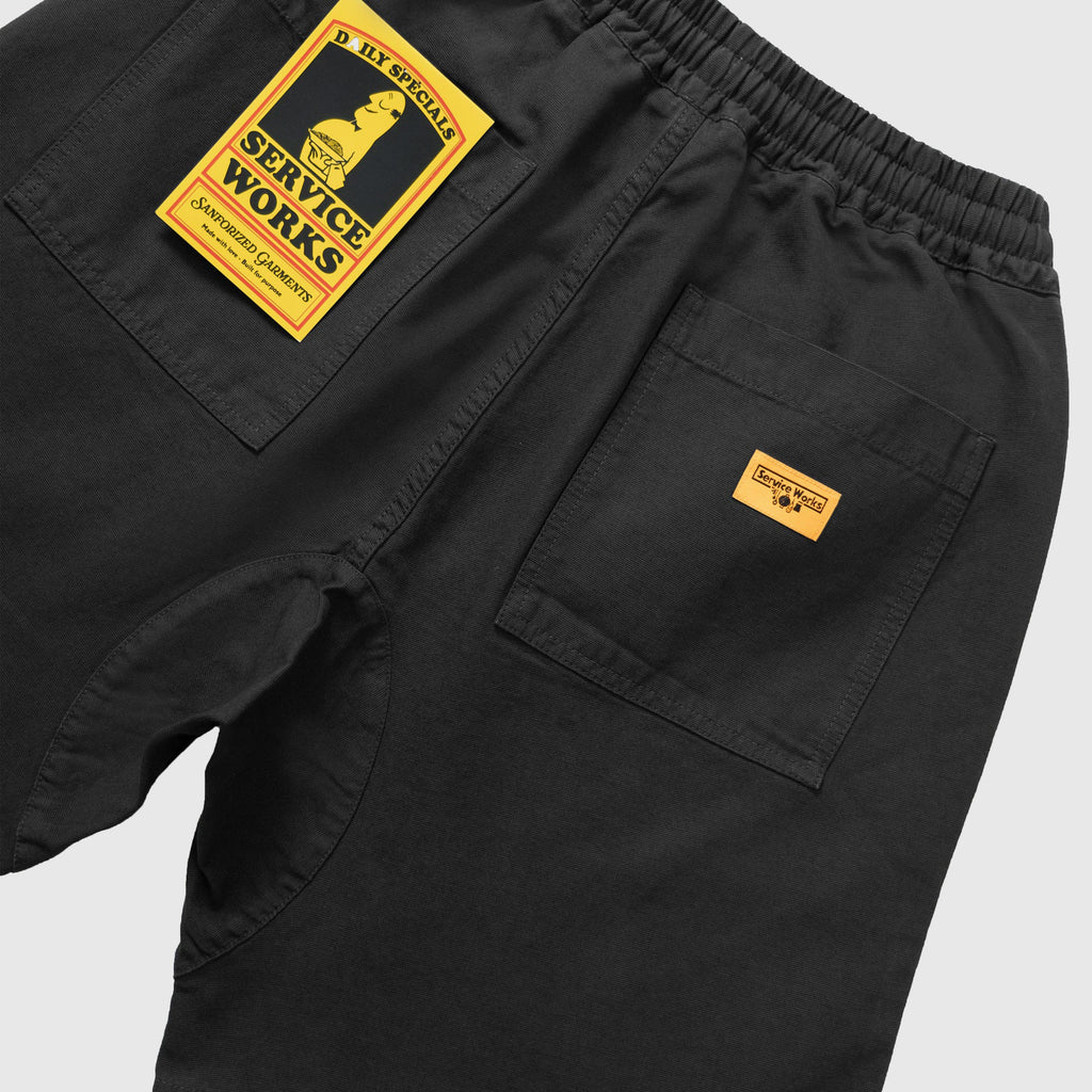 Service Works Classic Chef Shorts - Black - Back Close Up