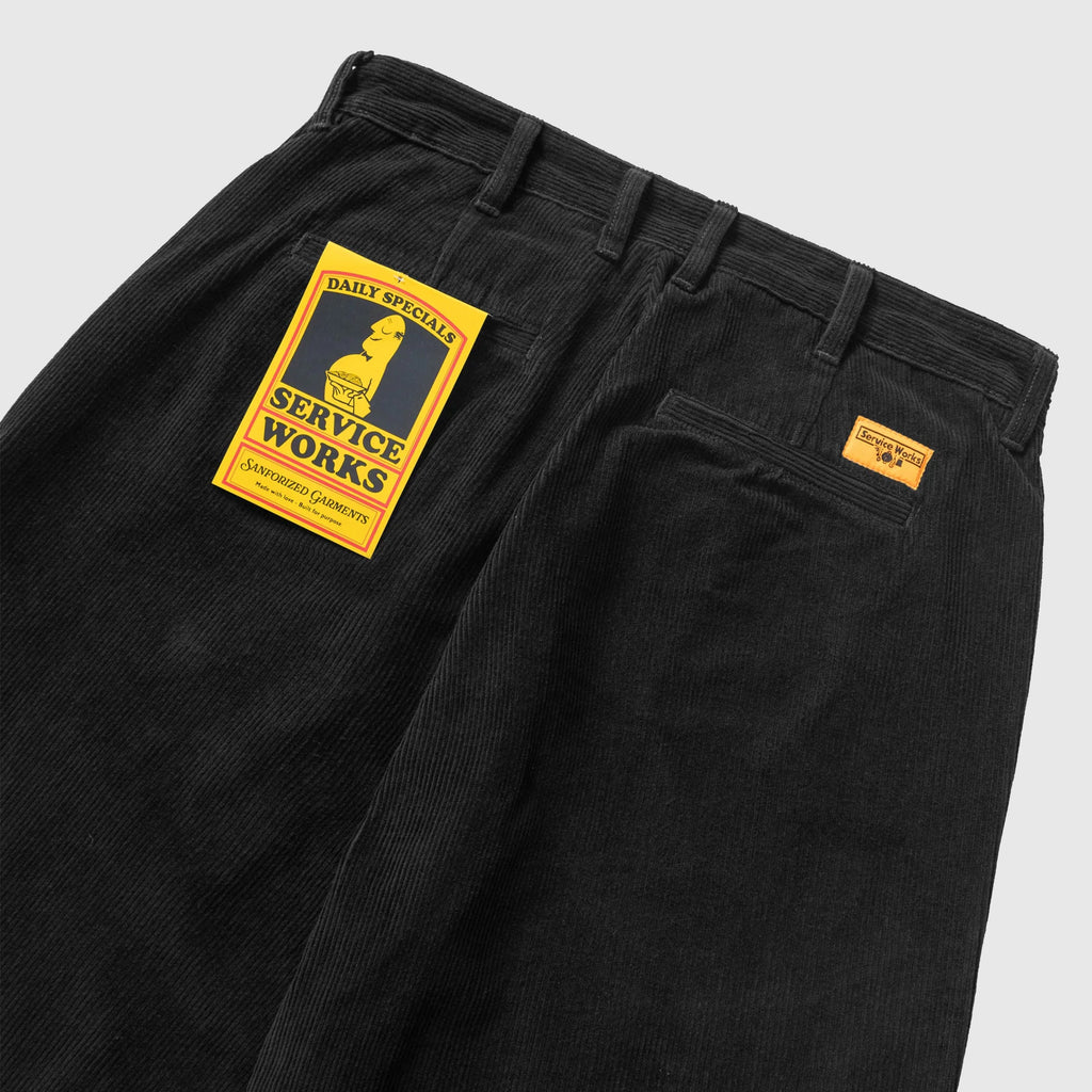 Service Works Corduroy Part Timer Pants - Black - Back