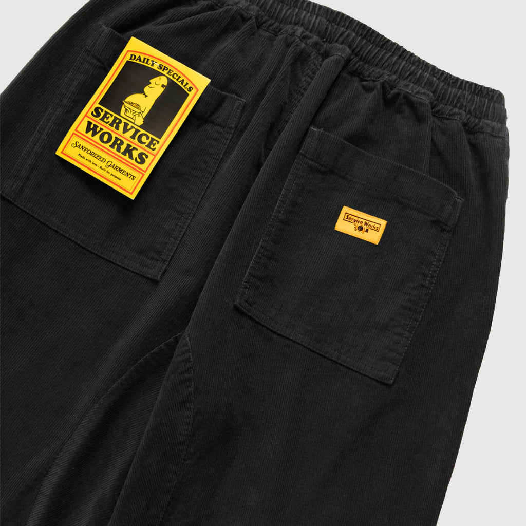 Service Works Corduroy Part Timer Pants - Black - Back Close Up