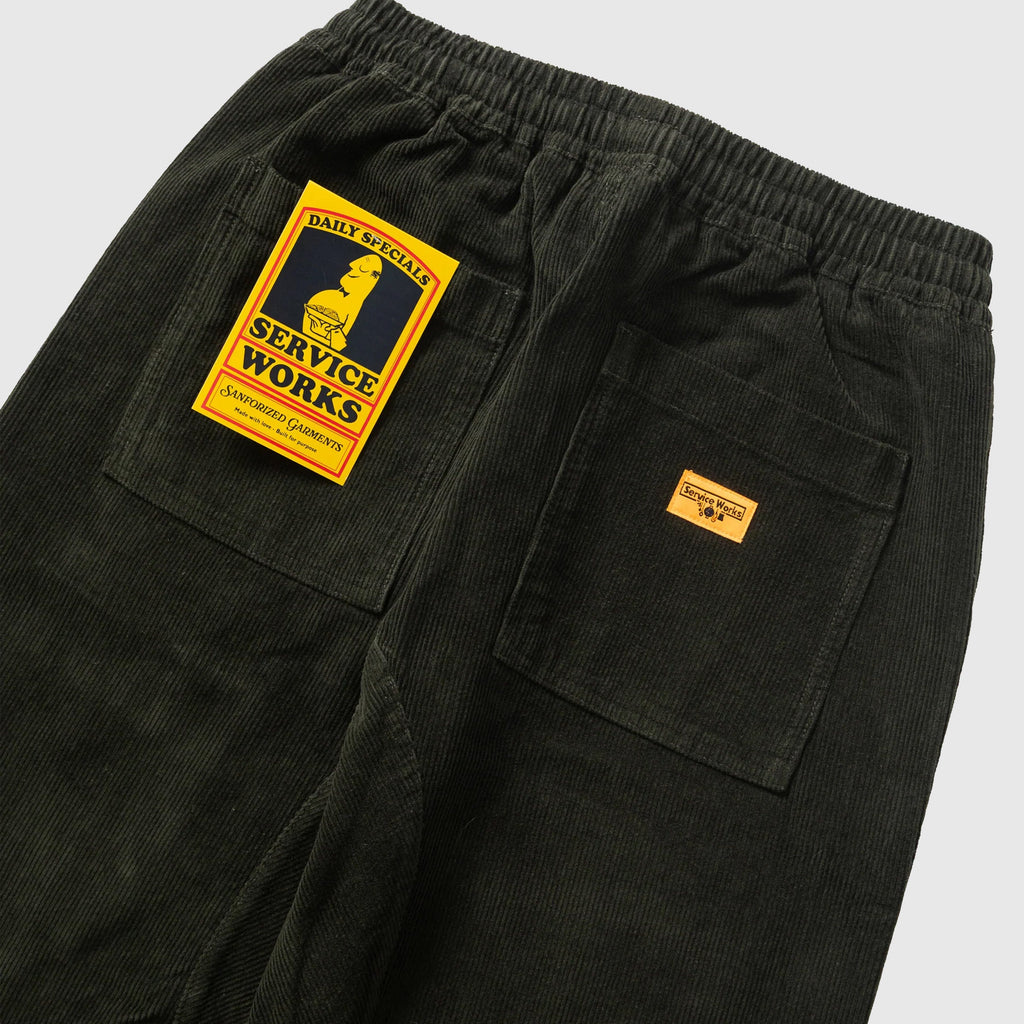 Service Works Corduroy Part Timer Pants - Coppice - Back Close Up