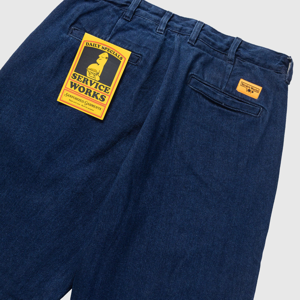 Service Works Denim Part Timer Pants - One Wash - Back Close Up