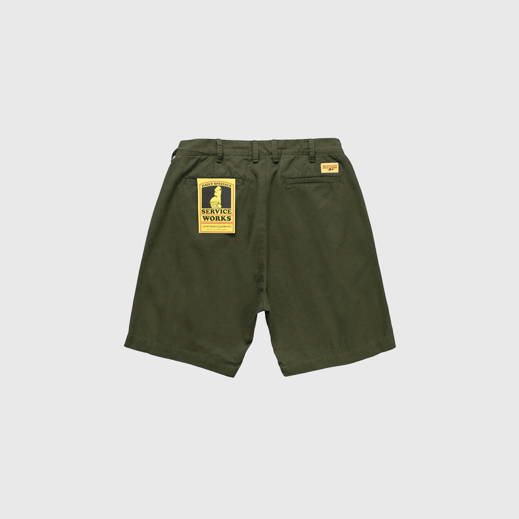Service Works Drill Part Timer Short - Olive - Back