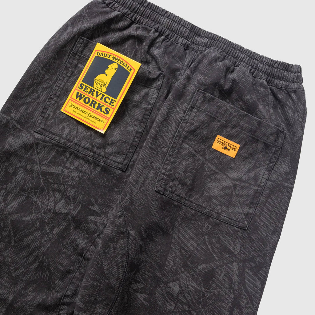 Service Works Xerox Camo Chef Pants - Mono - Back Close Up