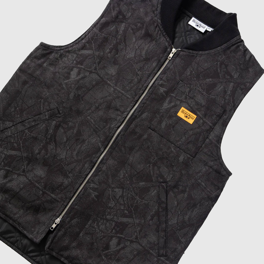 Service Works Xerox Camo Padded Work Vest - Mono - Front Close Up