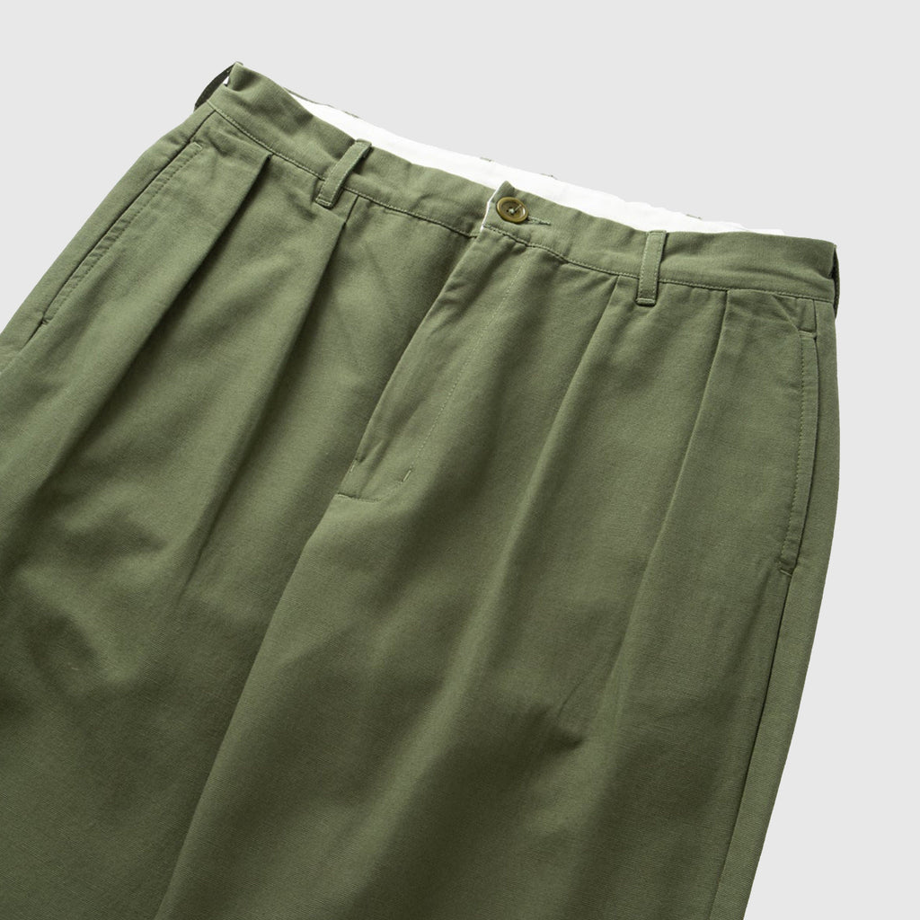 Service Works Canvas Part Timer Pant - Olive - Front Close Up