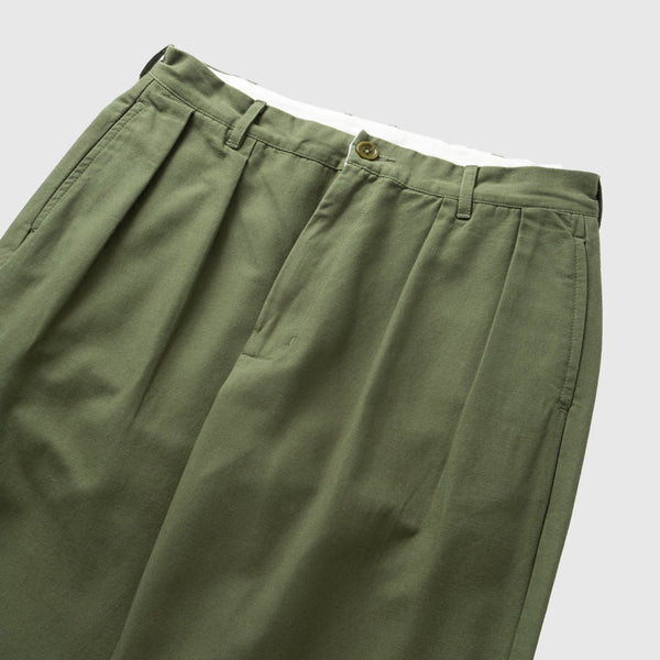 Service Works Canvas Part Timer Pant - Olive - Front Close Up