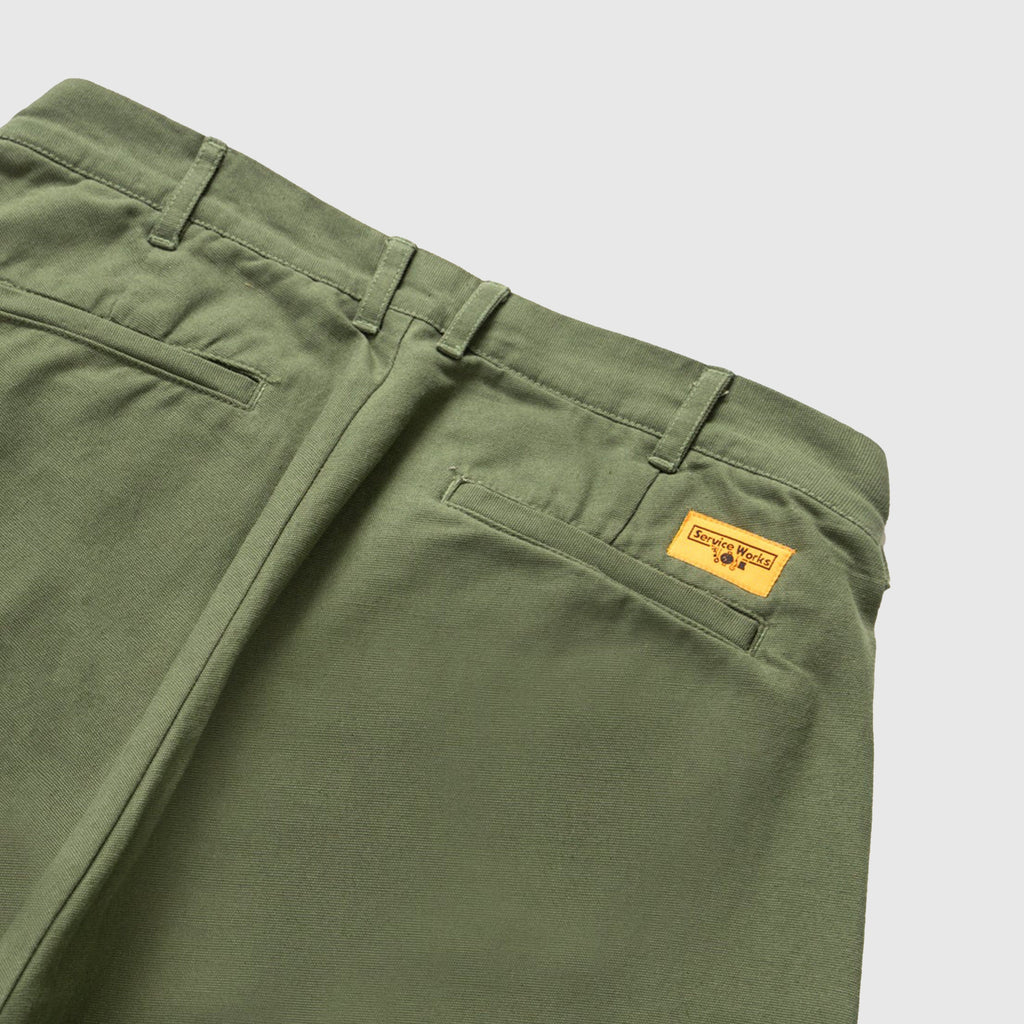 Service Works Canvas Part Timer Pant - Olive - Back Close Up