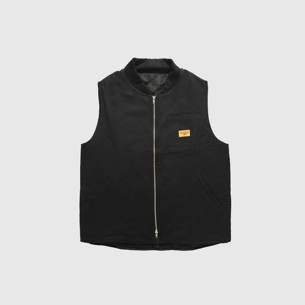 Service Works Padded Work Vest Jacket - Black - Front