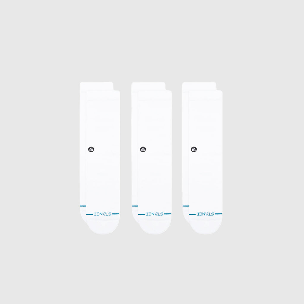 Stance Icon 3 Pack Socks - White