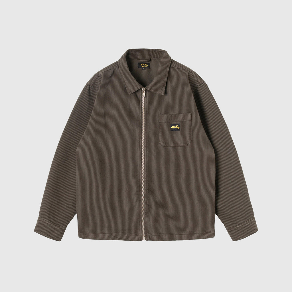 Stan Ray Zip Shirt - Overdyed Charcoal Hickory - Front