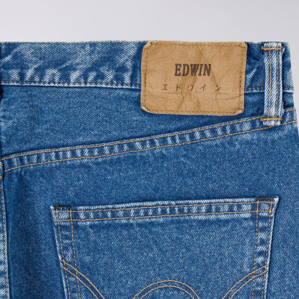 Edwin Regular Tapered Kaihara - Blue Mid Light Used - Back Close Up