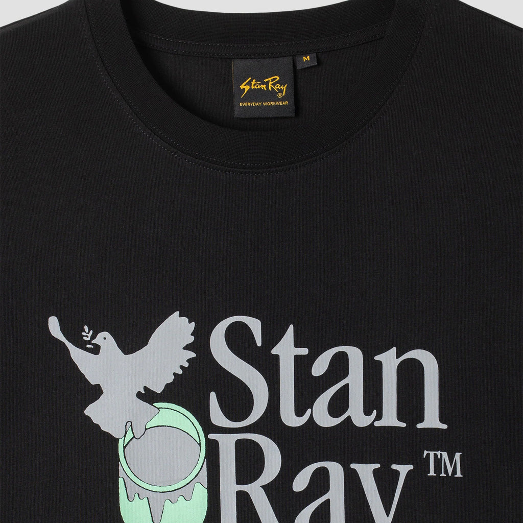 Stan Ray Peace Of Mind Tee - Black - Front Close Up