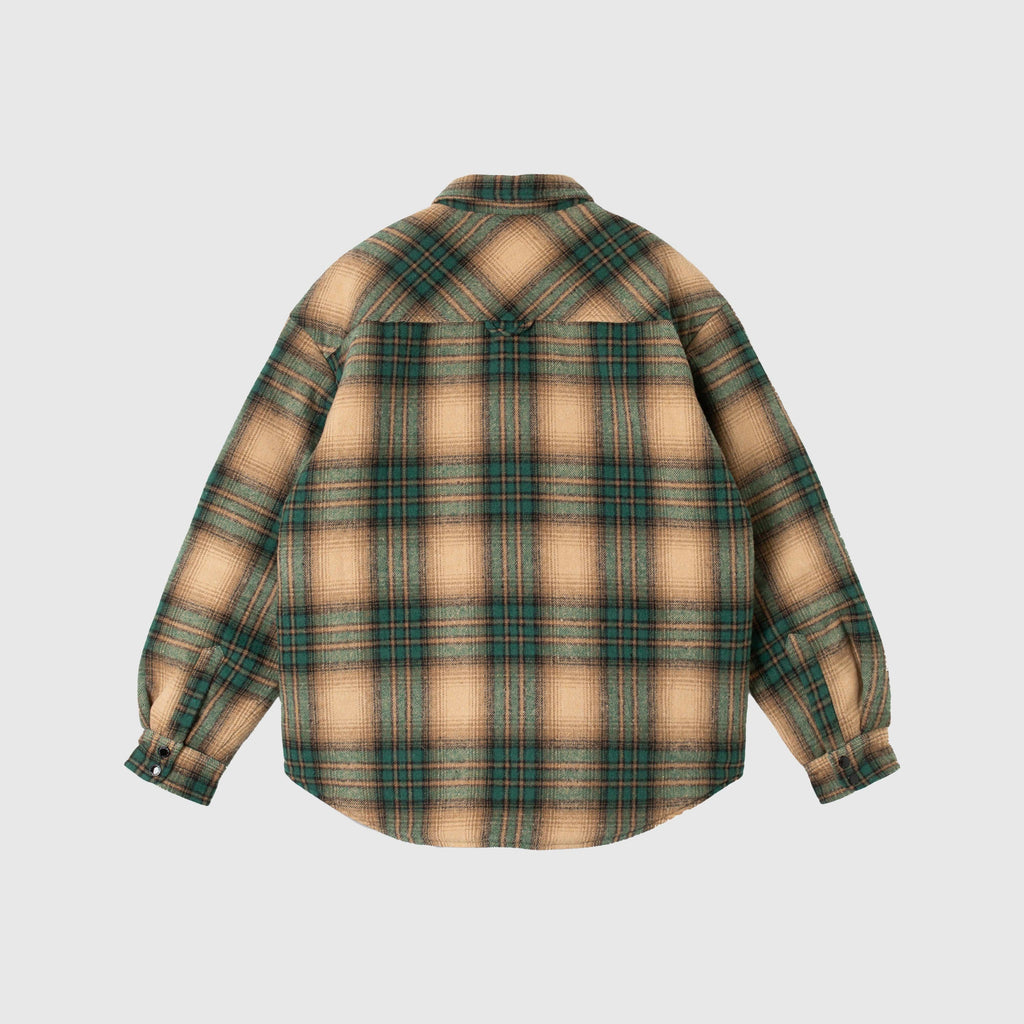 Stan Ray Quilted Plaid Overshirt - Olive Plaid - Back