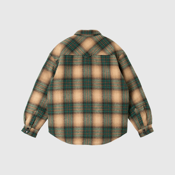 Stan Ray Quilted Plaid Overshirt - Olive Plaid - Back