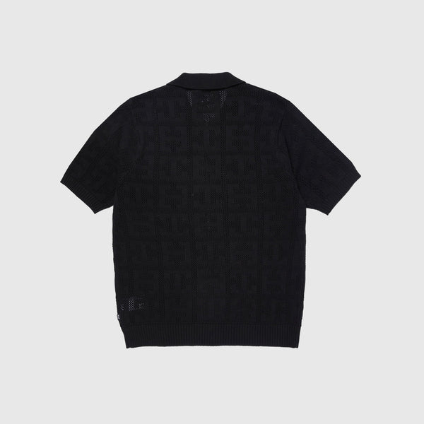 HUF Monogram Jacquard Zip Sweater - Black - Back