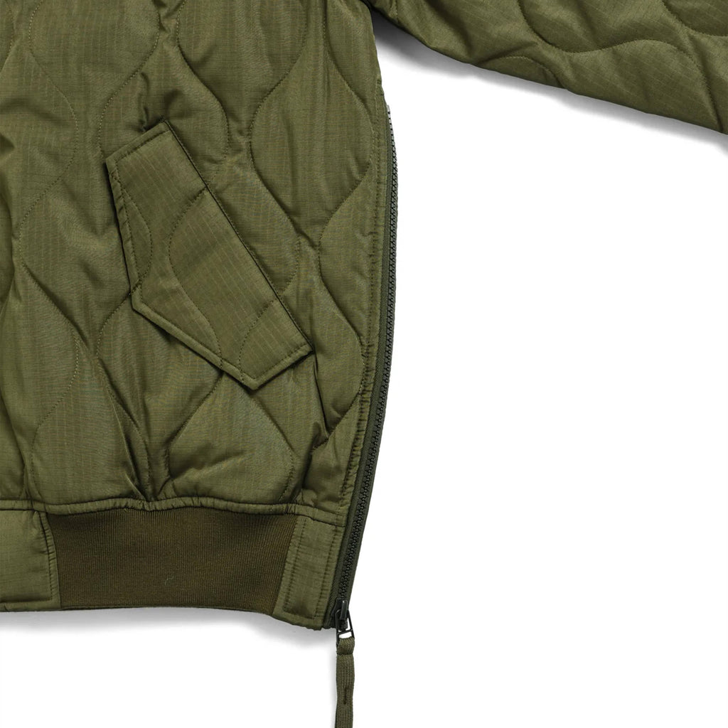 Taion Military MA-1 Down Jacket - Dark Olive - Front Close Up