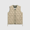 Taion Military V-Neck Zip Down Vest - Beige - Front