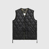 Taion Military V-Neck Zip Down Vest - Black - Front
