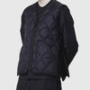 Taion Military V-Neck Zip Down Vest - Black - Front On Shot