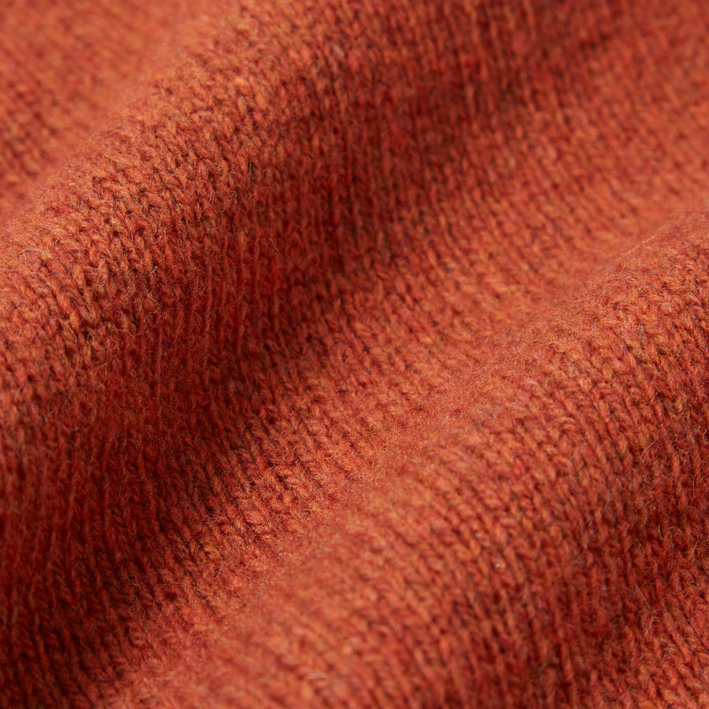 Universal Works Roll Neck - Rust - Close Up