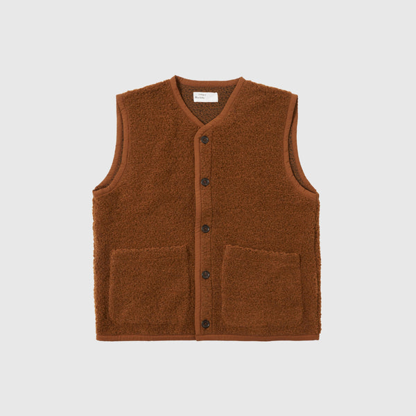 Universal Works Lancaster Gilet - Brown - Front