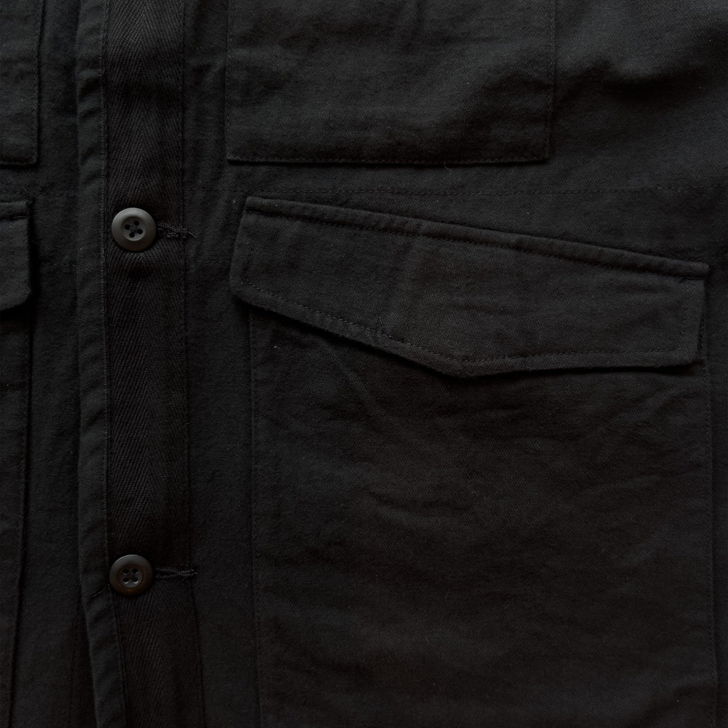 Universal Works 4 Pocket Gilet - Black - Front Close Up
