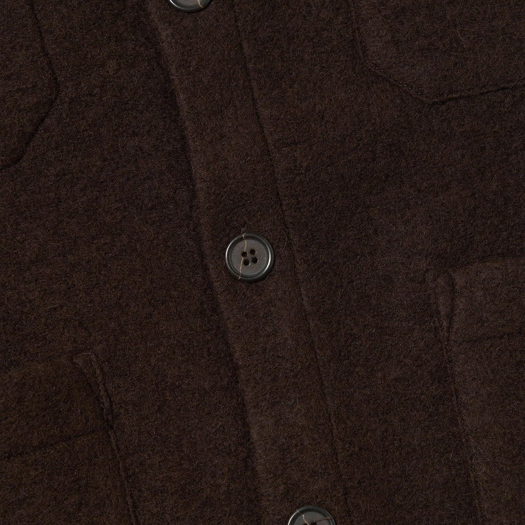 Universal Works Cardigan - Brown - Front Close Up