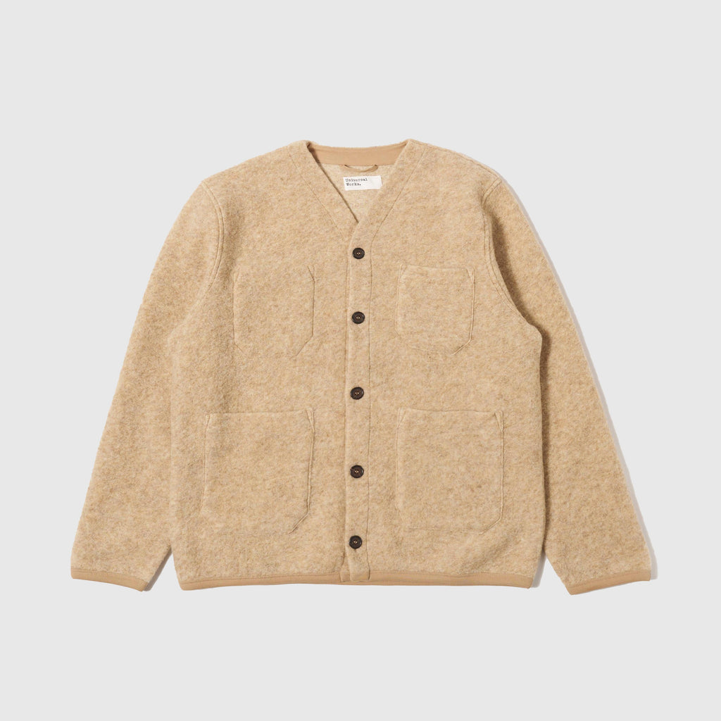 Universal Works Cardigan - Fawn - Front