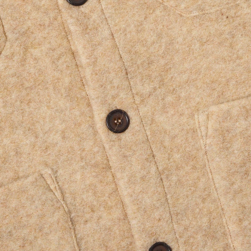 Universal Works Cardigan - Fawn - Front Close Up