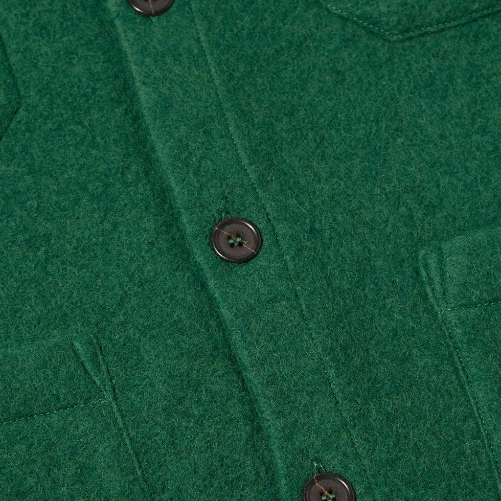 Universal Works Cardigan - Green - Front Close Up