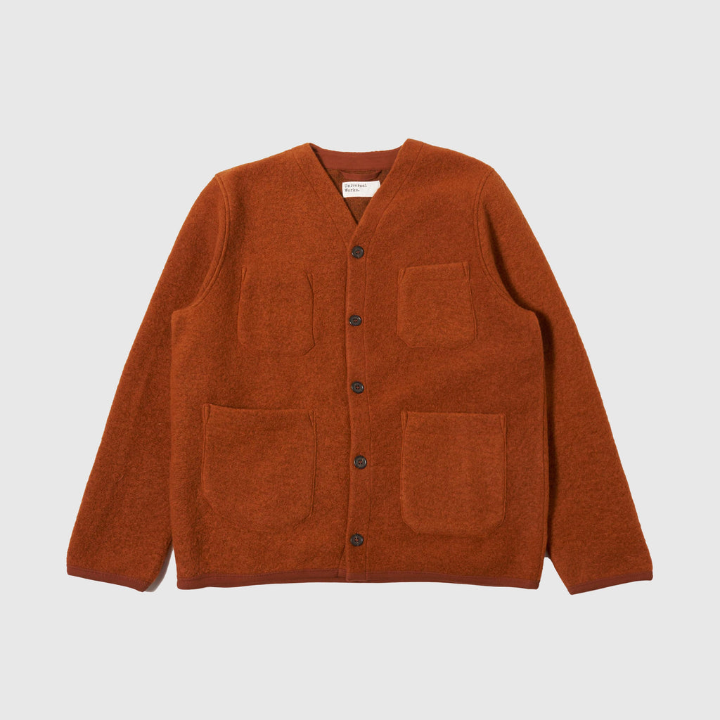 Universal Works Cardigan - Rust - Front