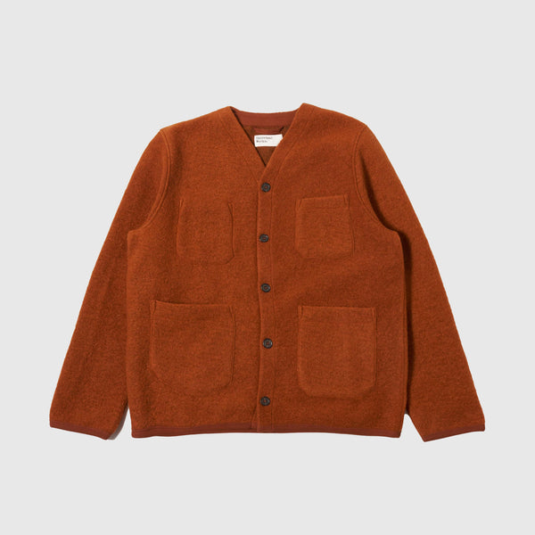 Universal Works Cardigan - Rust - Front