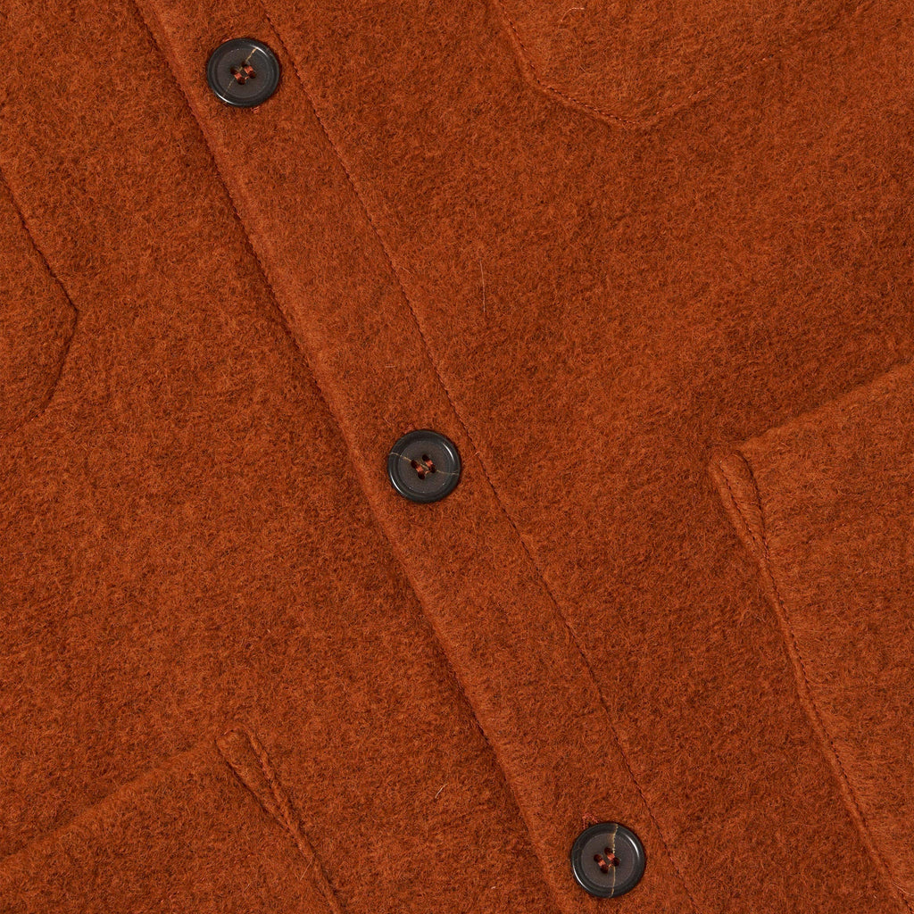 Universal Works Cardigan - Rust - Front Close Up