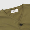 Universal Works City Waistcoat - Olive - Front Close Up