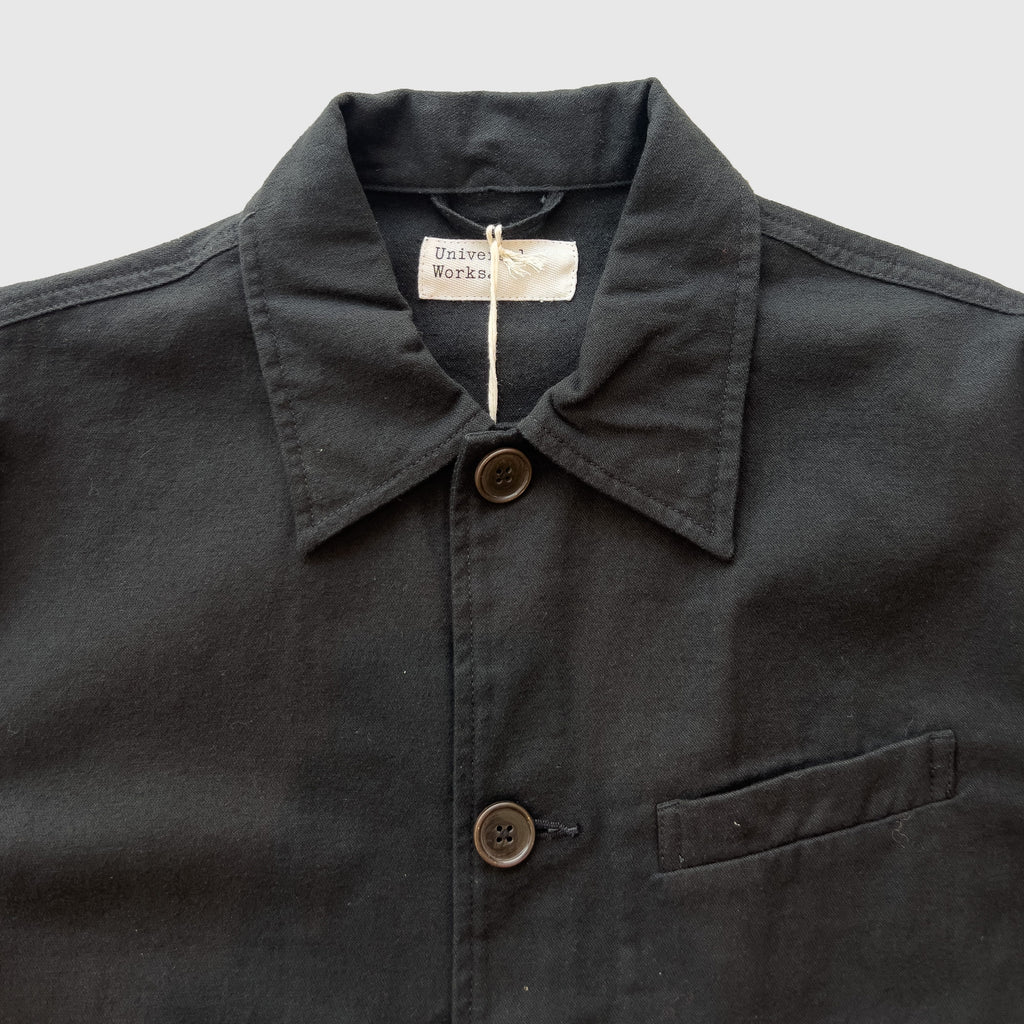 Universal Works Franck Jacket - Black - Front Close Up