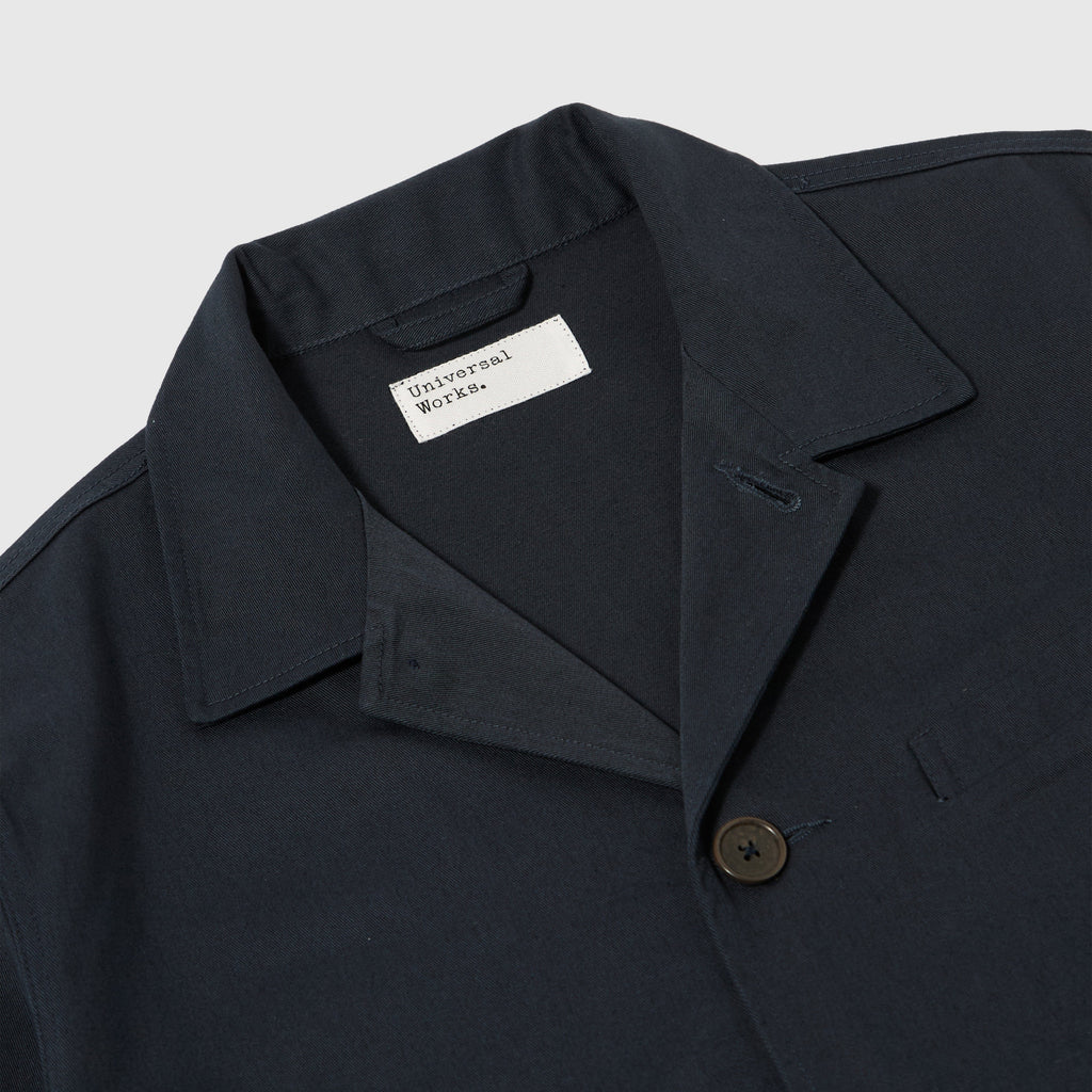 Universal Works Franck Jacket - Navy - Front Close Up