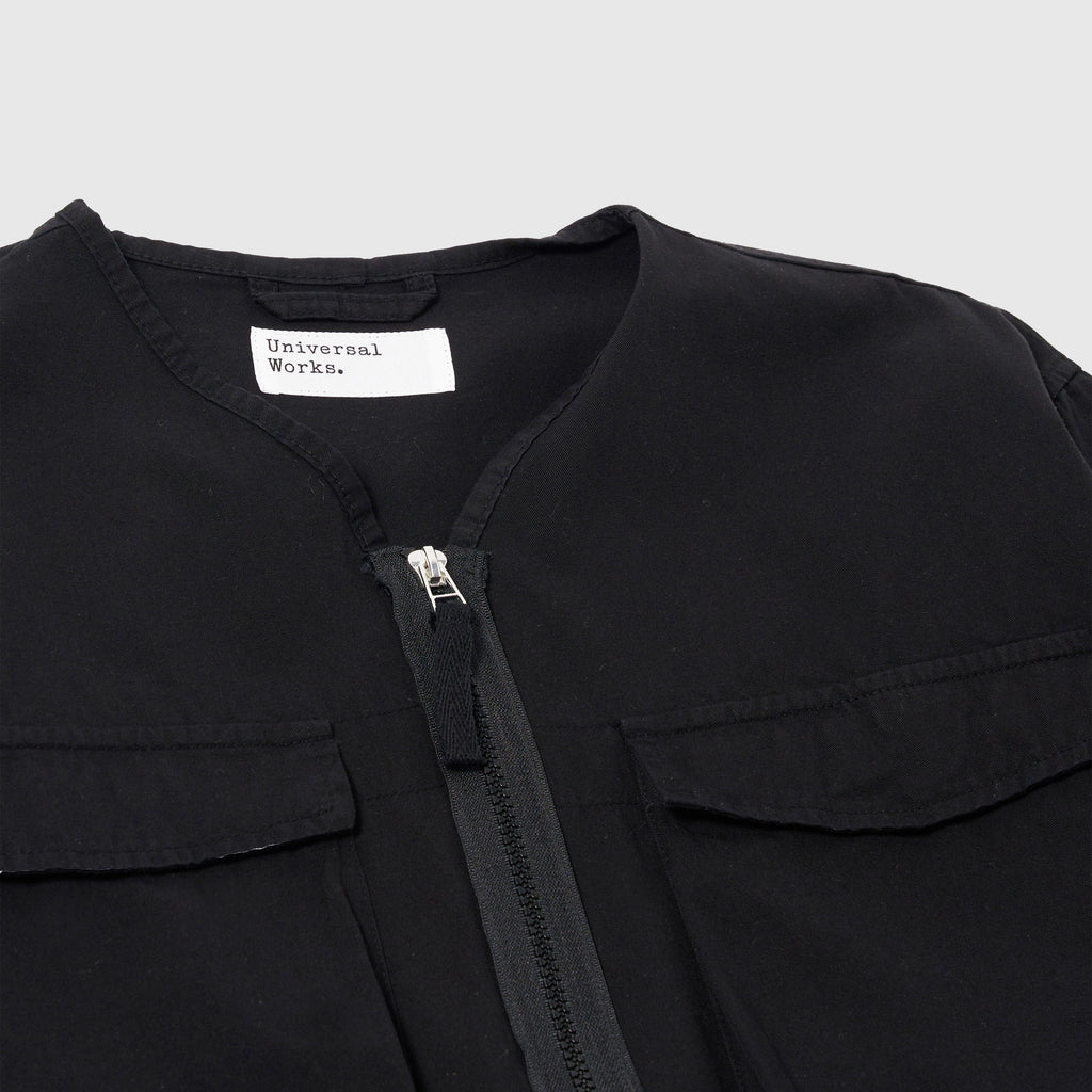 Universal Works Glider Jacket - Black - Front Close Up
