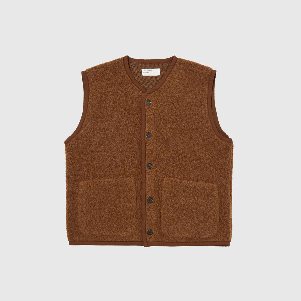 Universal Works Lancaster Gilet - Cumin - Front