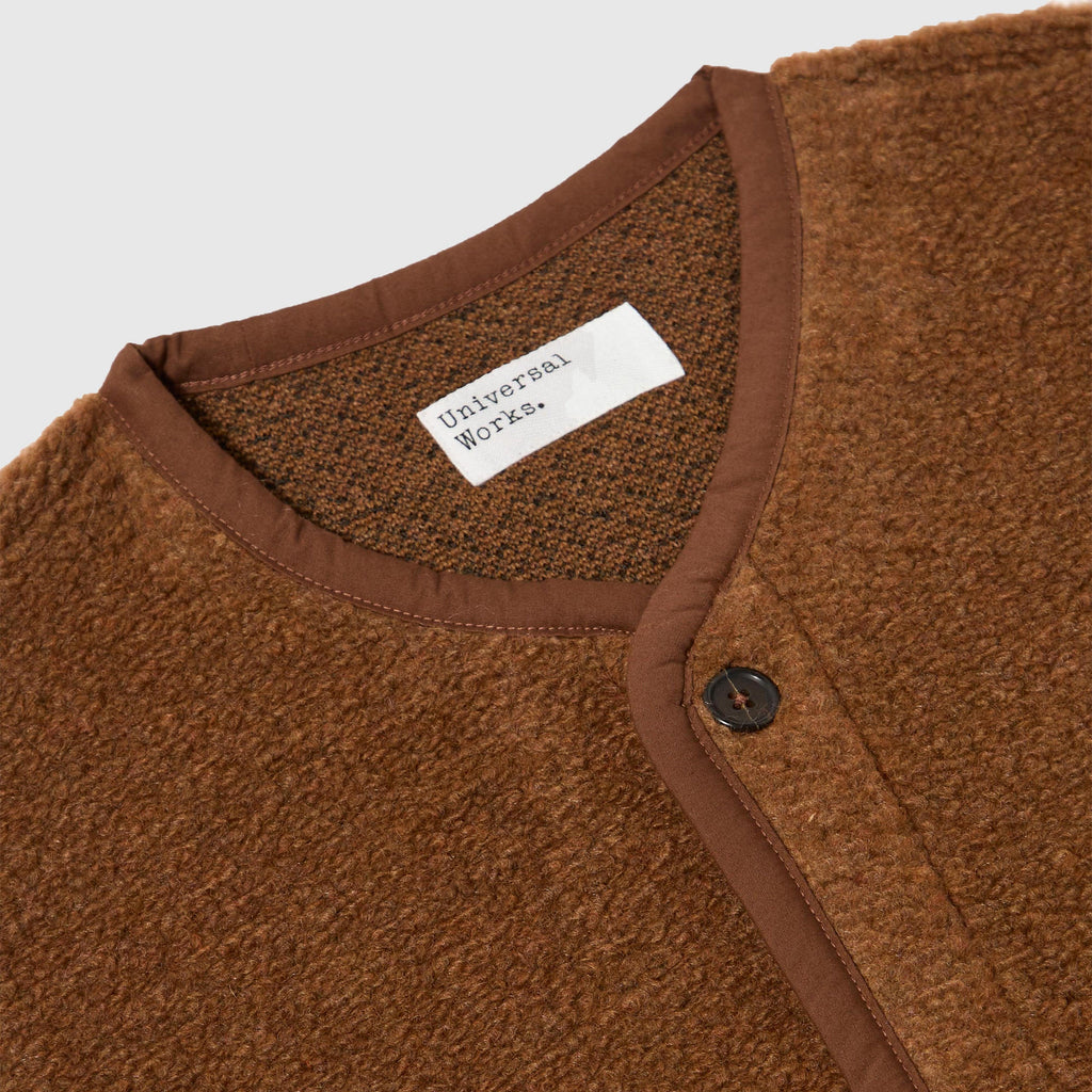 Universal Works Lancaster Gilet - Cumin - Front Close Up