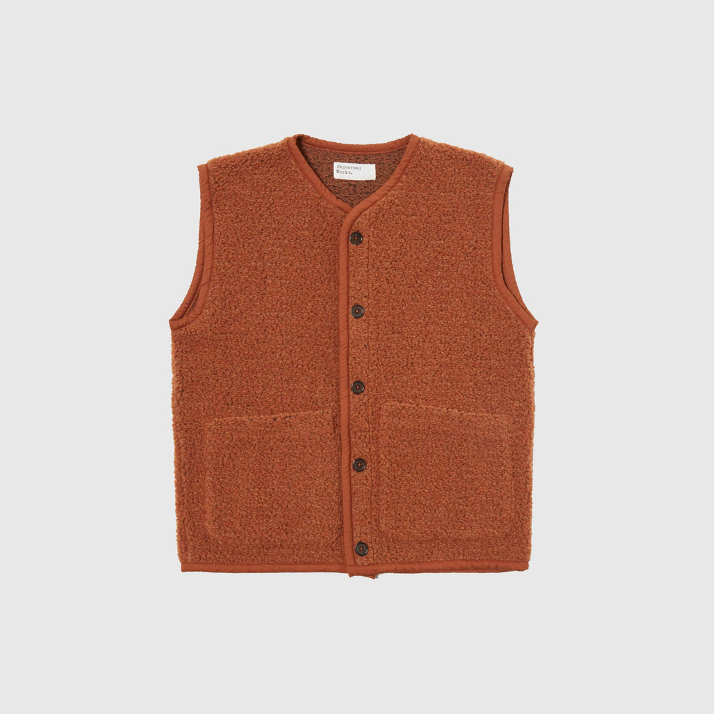 Universal Works Lancaster Gilet - Rust - Front