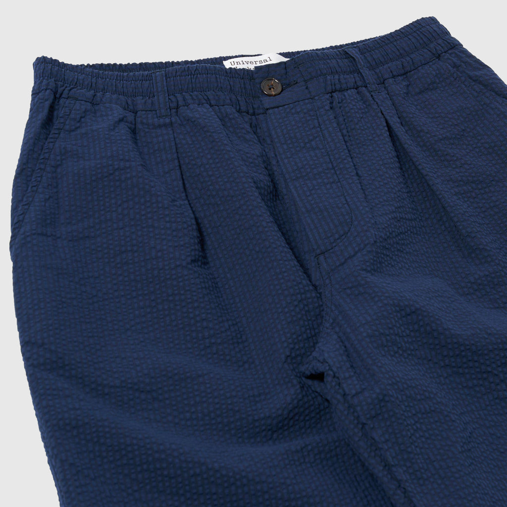 Universal Works Oxford Pant - Navy - Front Close Up
