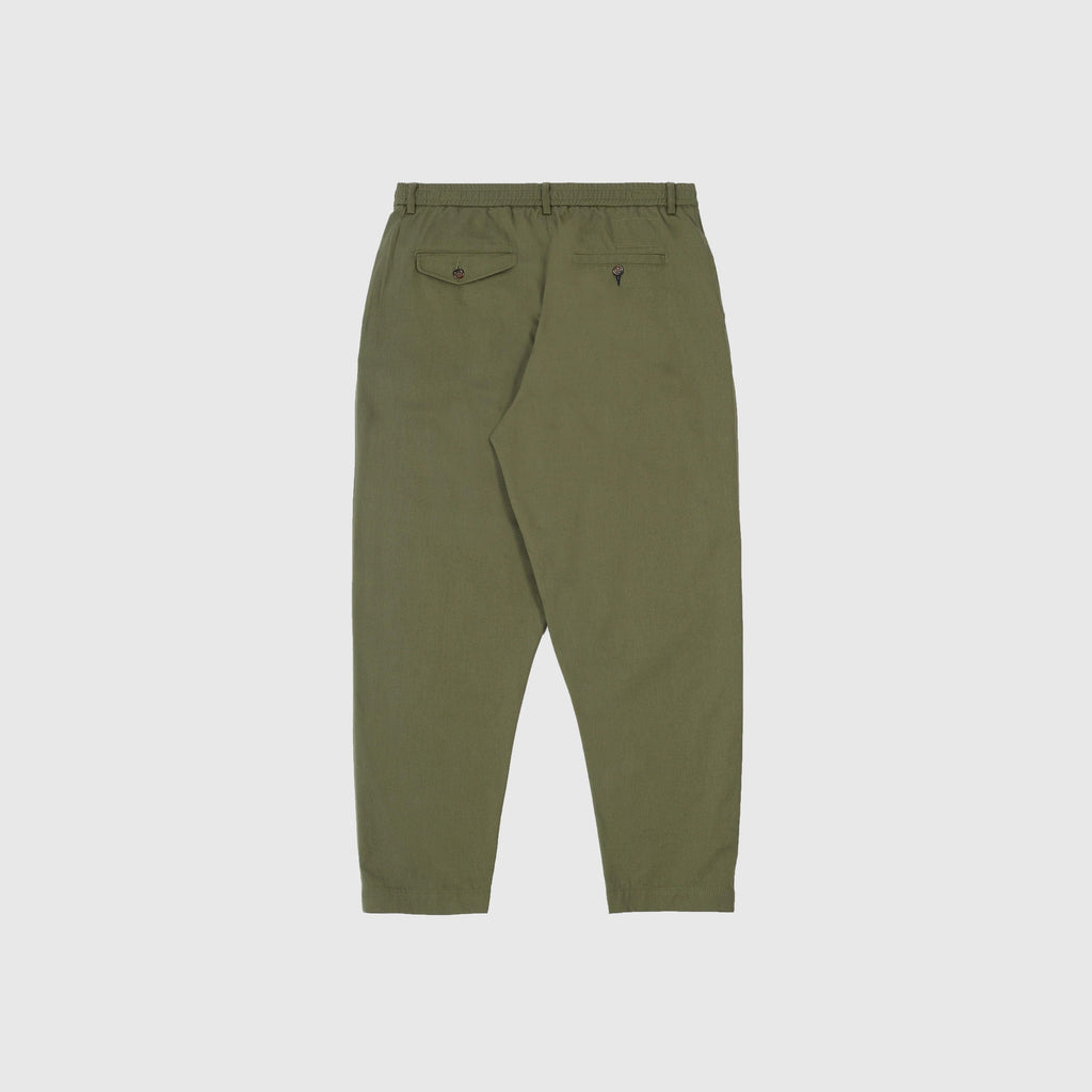 Universal Works Pleated Track Pant - Light Olive - Back