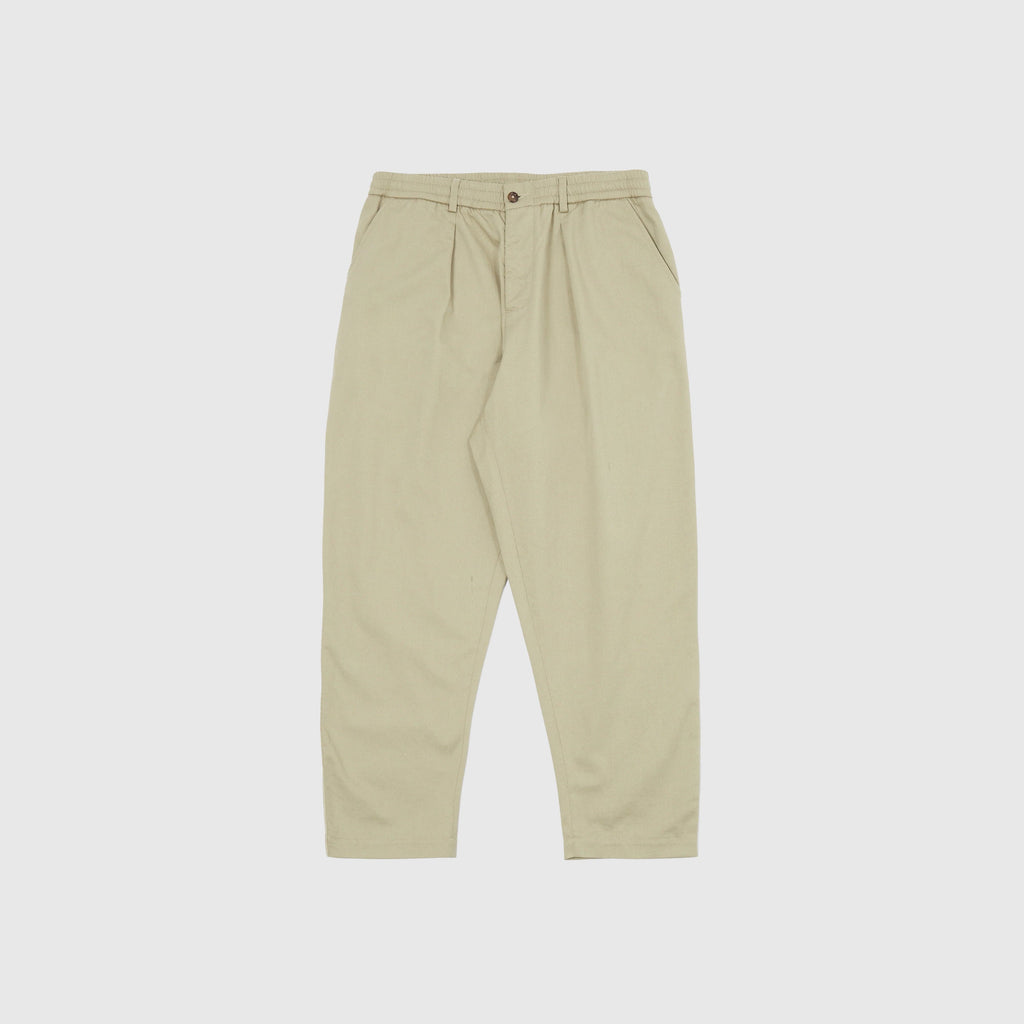 Universal Works Pleated Track Pant - Stone - Front