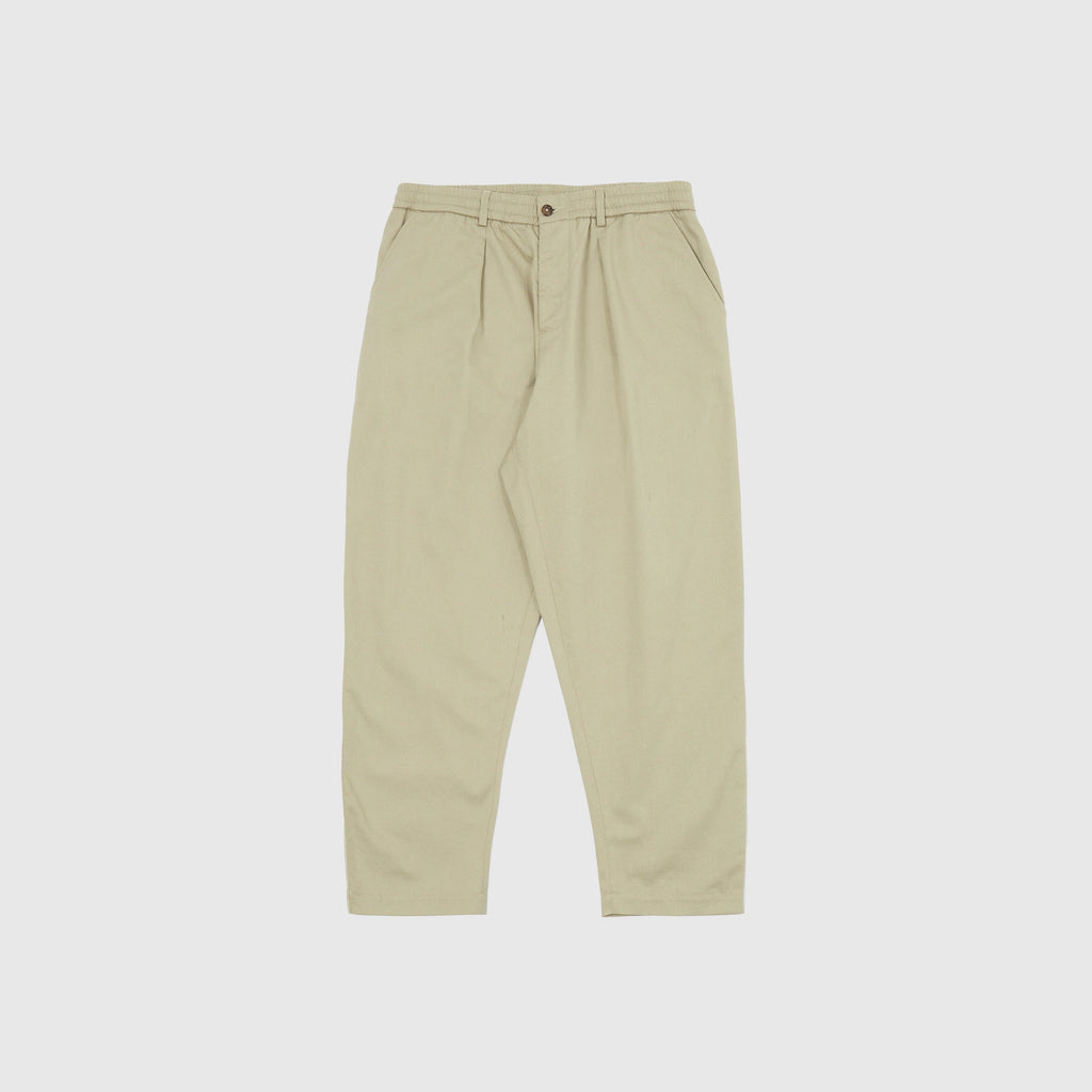 Universal Works Pleated Track Pant - Stone - Front