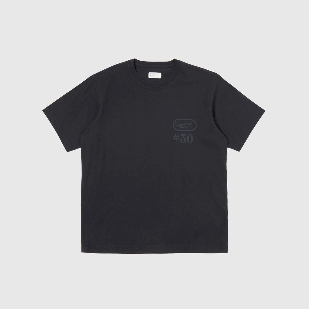  Universal Works Print Tee - Navy - Front